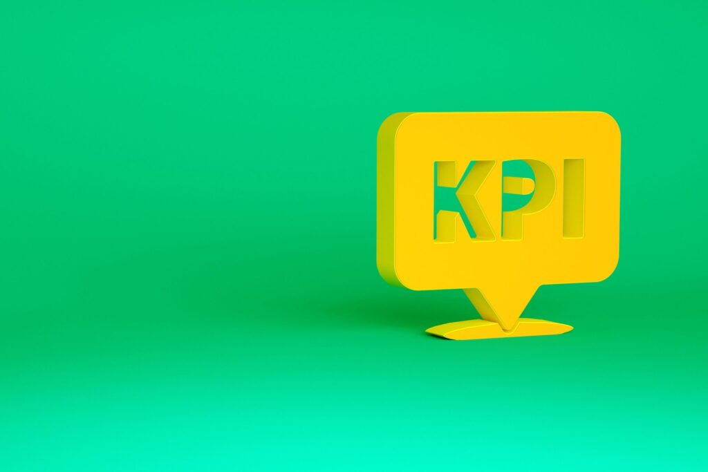 KPI bubble text with a green background